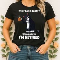 What Day Is Today Im Retired Cat Kitten Lover Women's T-Shirt thumb 2