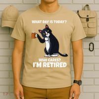 What Day Is Today Im Retired Cat Kitten Lover T-Shirt thumb 6