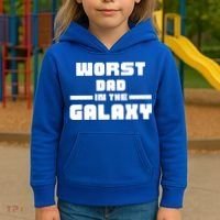 Worst Dad In The Galaxy Gift Kids Hoodie thumb 3
