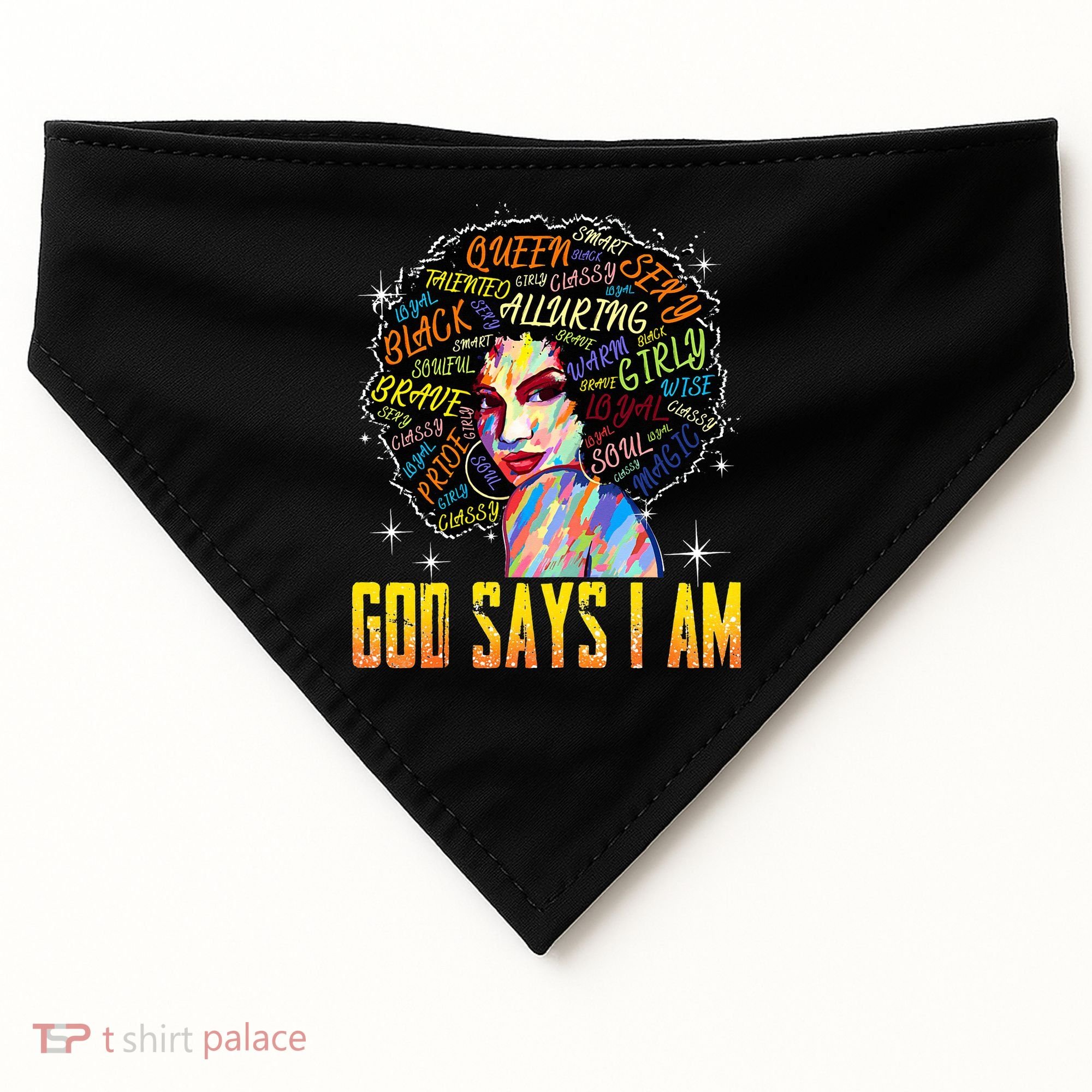 Wo Distressed Juneteenth Black History Awesome God Says I Am USA-Made Doggie Bandana