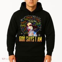 Wo Distressed Juneteenth Black History Awesome God Says I Am Hoodie thumb 2
