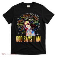 Wo Distressed Juneteenth Black History Awesome God Says I Am T-Shirt thumb 0