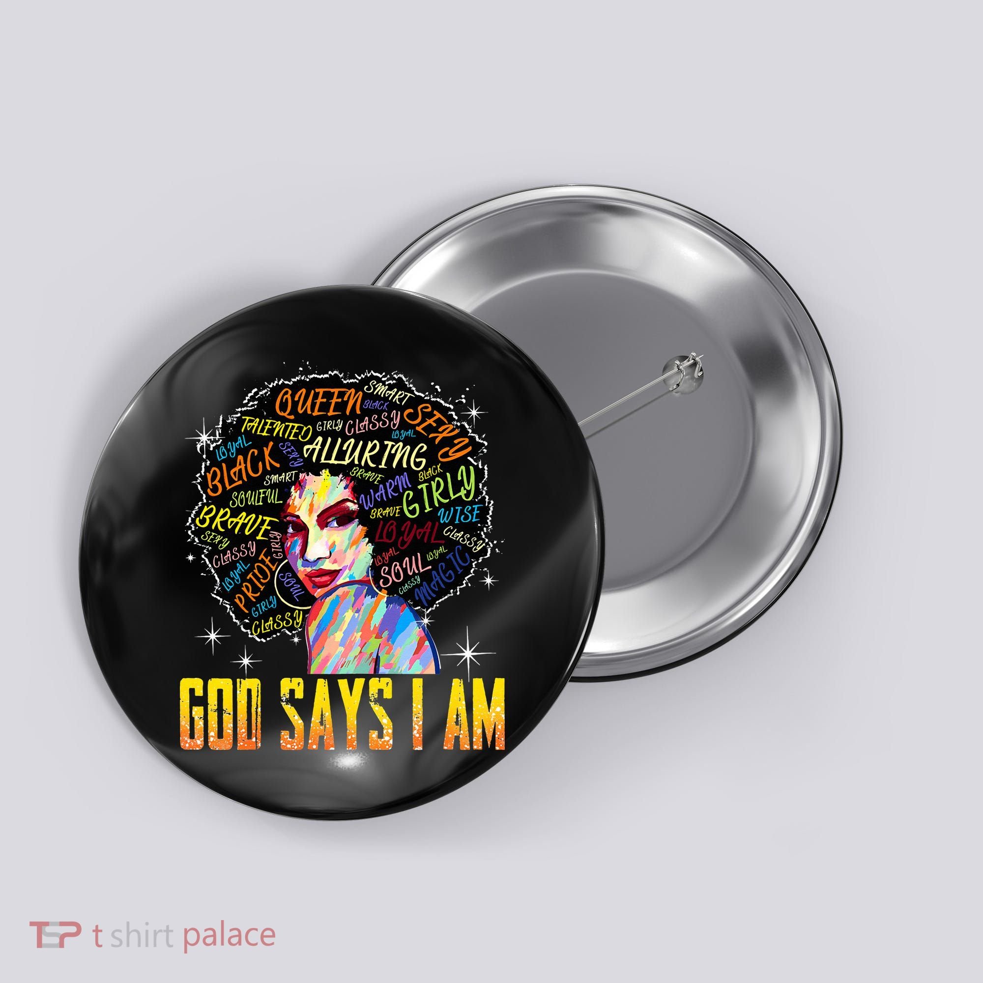 Wo Distressed Juneteenth Black History Awesome God Says I Am Button