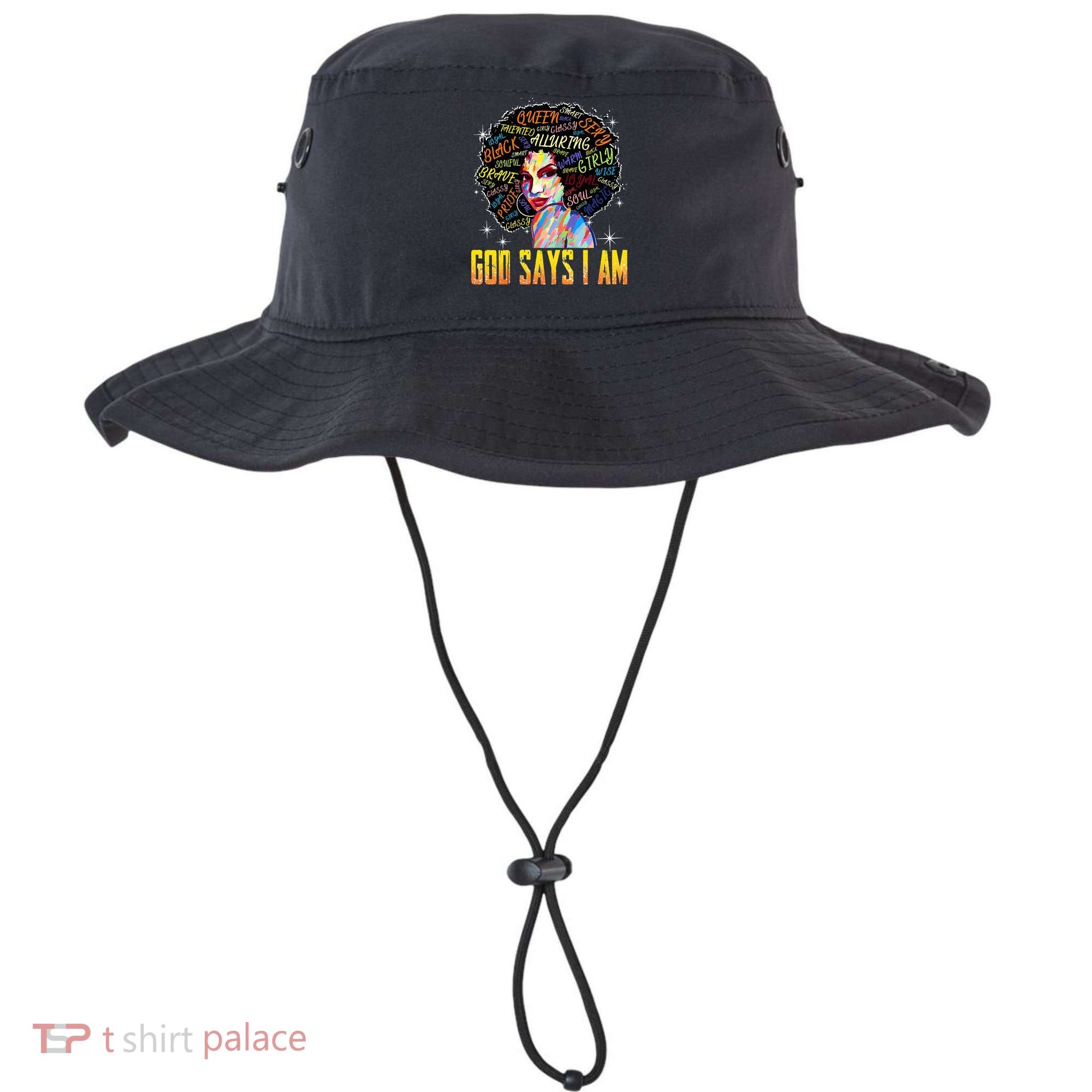Wo Distressed Juneteenth Black History Awesome God Says I Am Bucket Hat