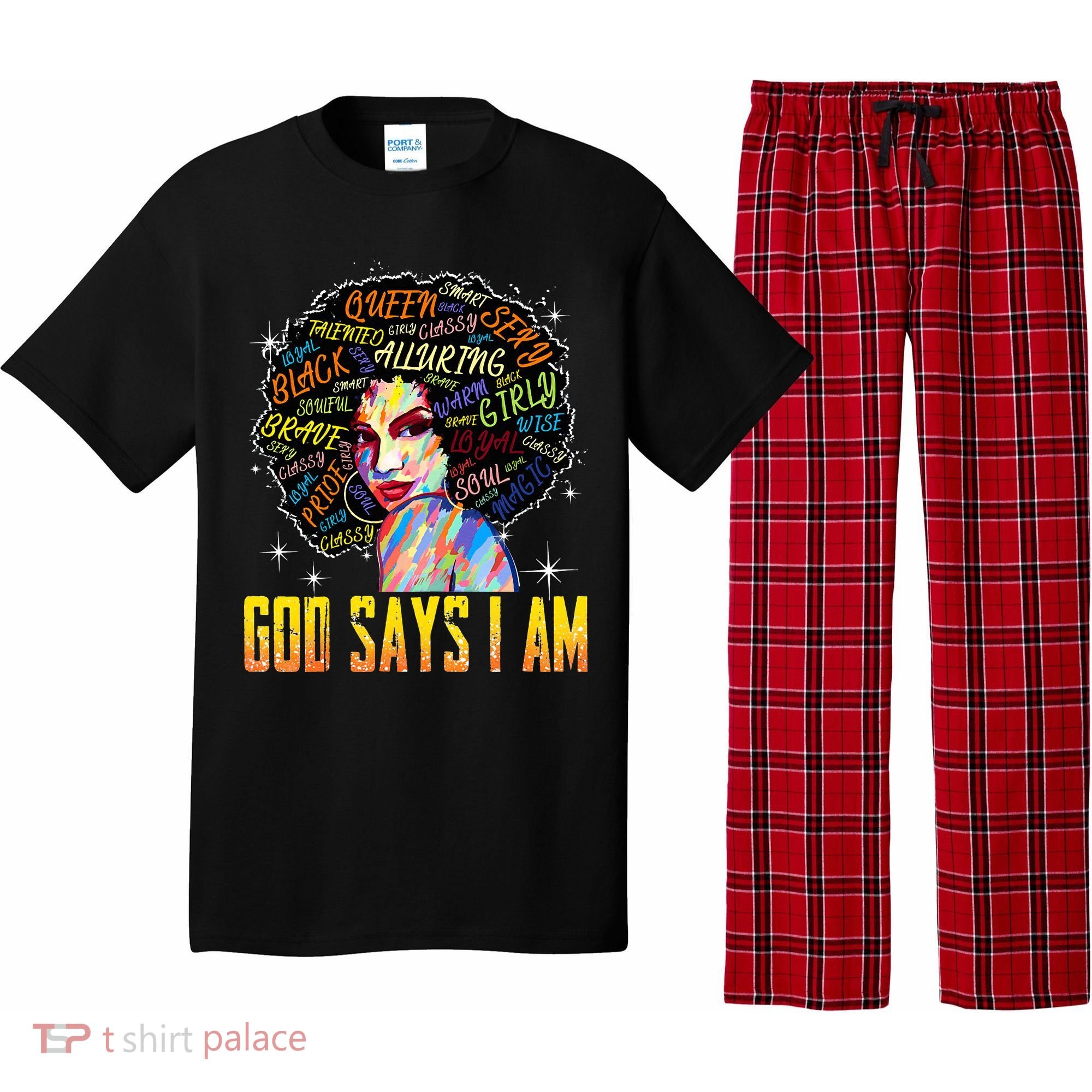 Wo Distressed Juneteenth Black History Awesome God Says I Am Pajama Set