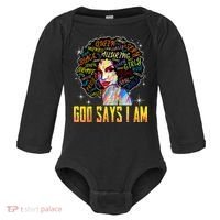 Wo Distressed Juneteenth Black History Awesome God Says I Am Baby Long Sleeve Bodysuit thumb 0