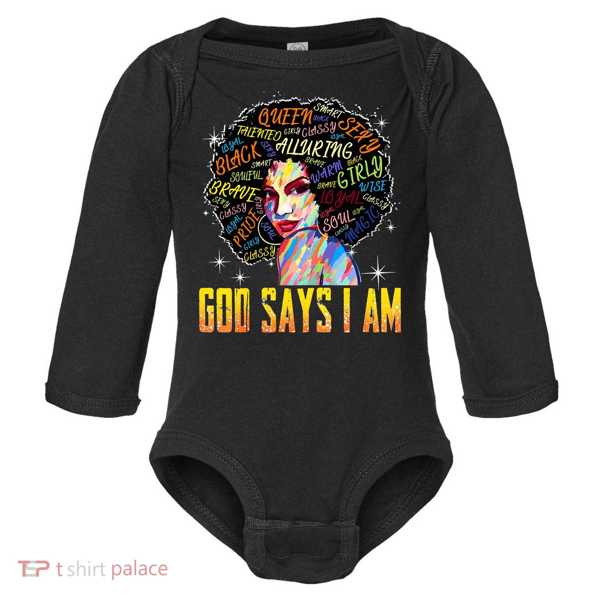 Wo Distressed Juneteenth Black History Awesome God Says I Am Baby Long Sleeve Bodysuit