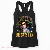 Wo Distressed Juneteenth Black History Awesome God Says I Am Women's Tank Top thumb 0
