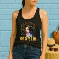 Wo Distressed Juneteenth Black History Awesome God Says I Am Women's Tank Top thumb 2