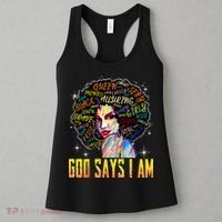 Wo Distressed Juneteenth Black History Awesome God Says I Am Women's Tank Top thumb 3