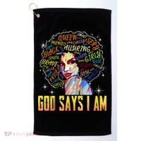 Wo Distressed Juneteenth Black History Awesome God Says I Am Golf Towel thumb 0