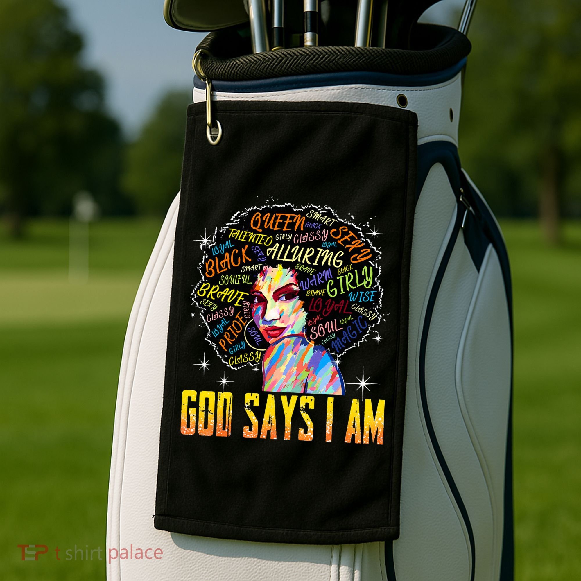 Wo Distressed Juneteenth Black History Awesome God Says I Am Golf Towel
