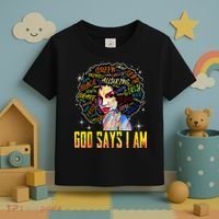Wo Distressed Juneteenth Black History Awesome God Says I Am Toddler T-Shirt thumb 3