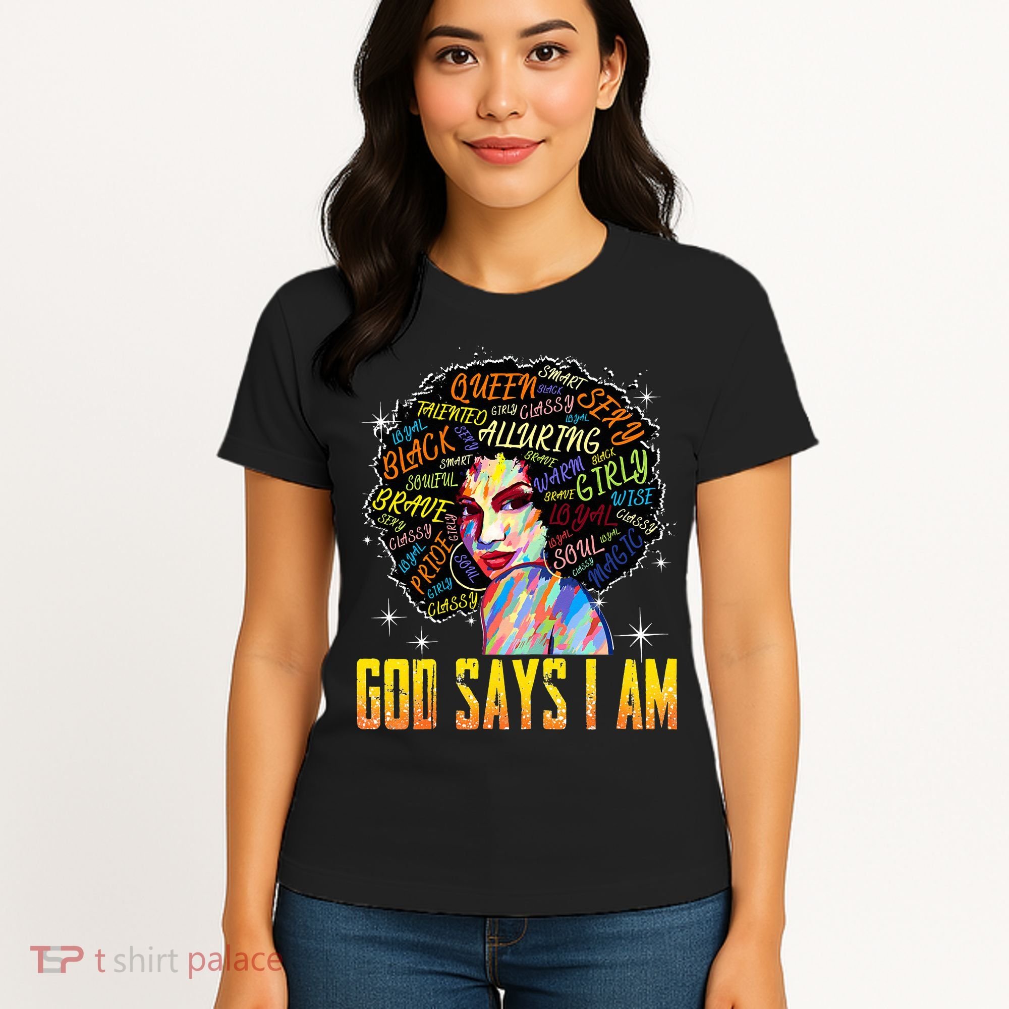 Wo Distressed Juneteenth Black History Awesome God Says I Am Women's T-Shirt