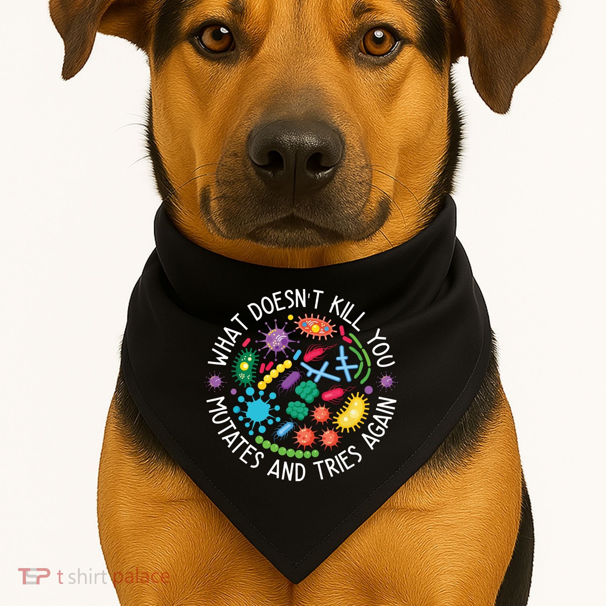 What Doesnt Kill You Mutates And Tries Again Funny Biology USA-Made Doggie Bandana