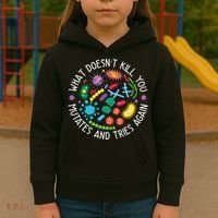 What Doesnt Kill You Mutates And Tries Again Funny Biology Kids Hoodie thumb 3