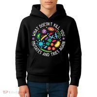 What Doesnt Kill You Mutates And Tries Again Funny Biology Kids Hoodie thumb 4