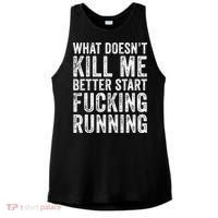 What Doesn't Kill Me Better Start Fucking Running Funny Ladies PosiCharge Tri-Blend Wicking Tank thumb 0