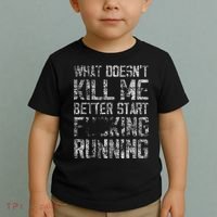 What Doesnt Kill Me Better Start F Running Funny Distressed Toddler T-Shirt thumb 2