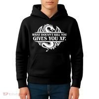 What Doesnt Kill You Give You Xp Tabletop Rpg Gaming Kids Hoodie thumb 4