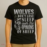 Wolves Don't Lose Sleep Over The Opinions Of Sheep Grunge T-Shirt thumb 3