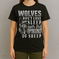 Wolves Don't Lose Sleep Over The Opinions Of Sheep Grunge T-Shirt thumb 4