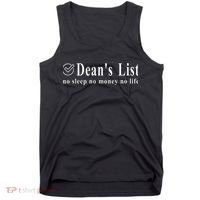 Womens Deans List No Money Life Sleep Student Humor Tank Top thumb 0