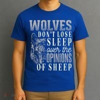 Wolves Don't Lose Sleep Over The Opinions Of Sheep Gift Grunge Great Gift T-Shirt thumb 3