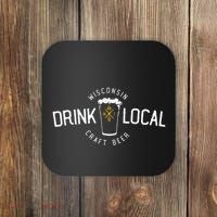Wisconsin Drink Local Craft Beer Home State Gift Coaster thumb 0