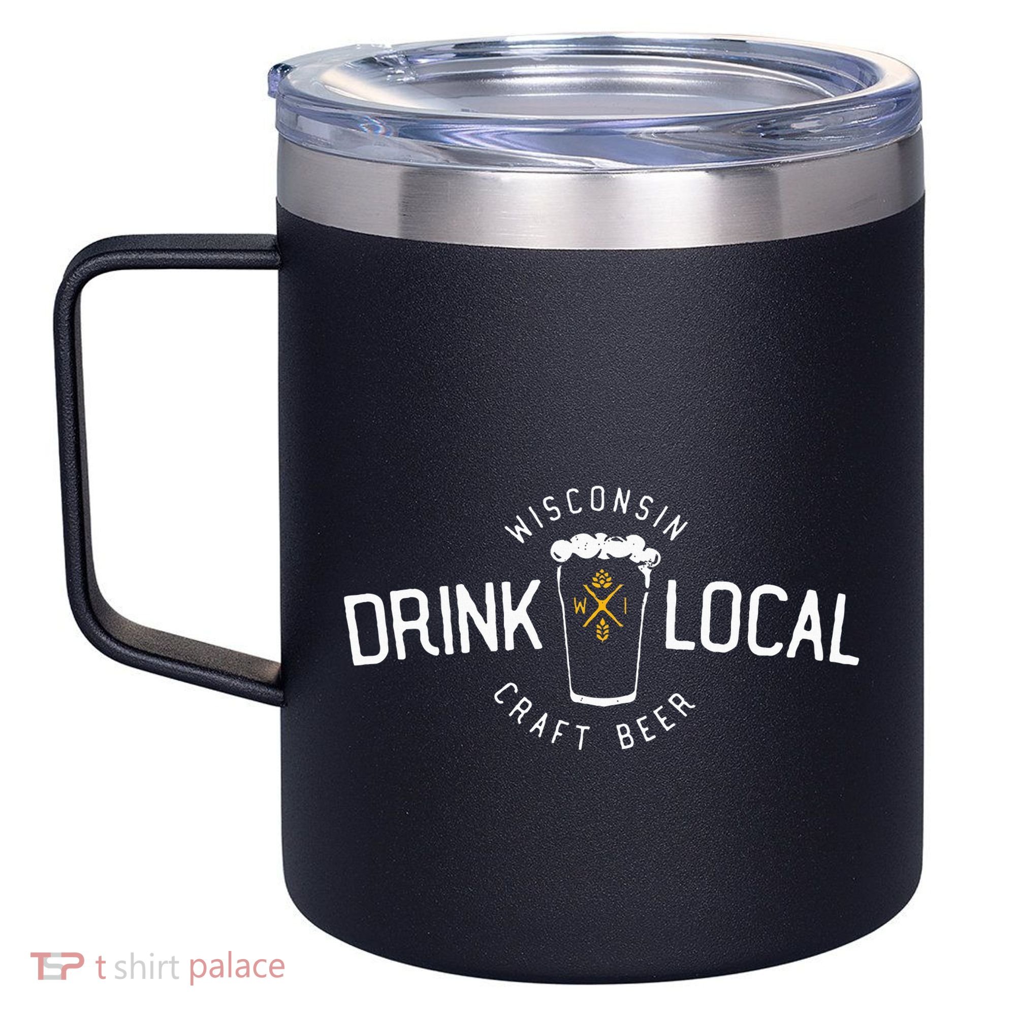 Wisconsin Drink Local Craft Beer Home State Gift 12oz Stainless Steel Coffee Mug