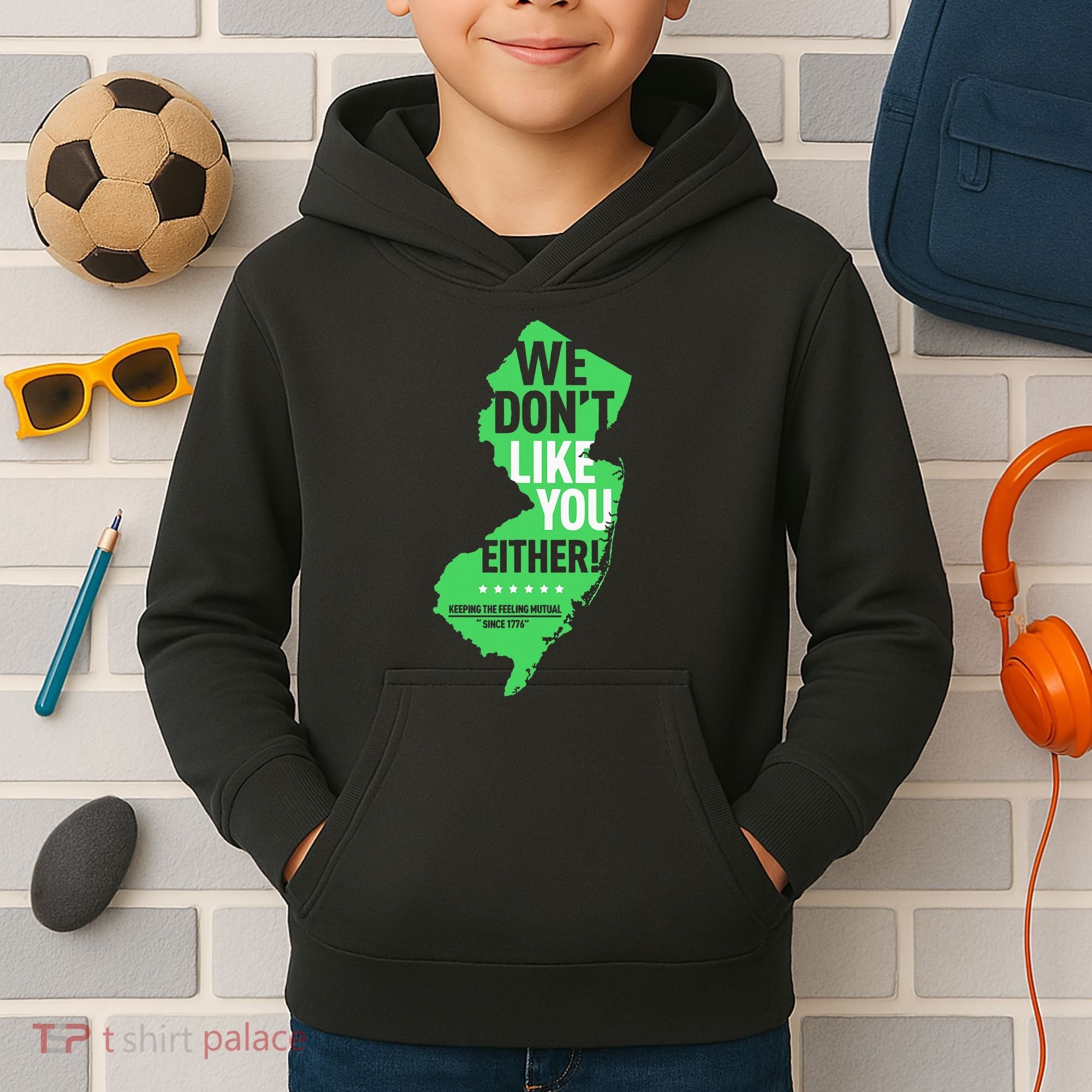 We DonT Like You Either New Jersey New York Rivalry Kids Hoodie