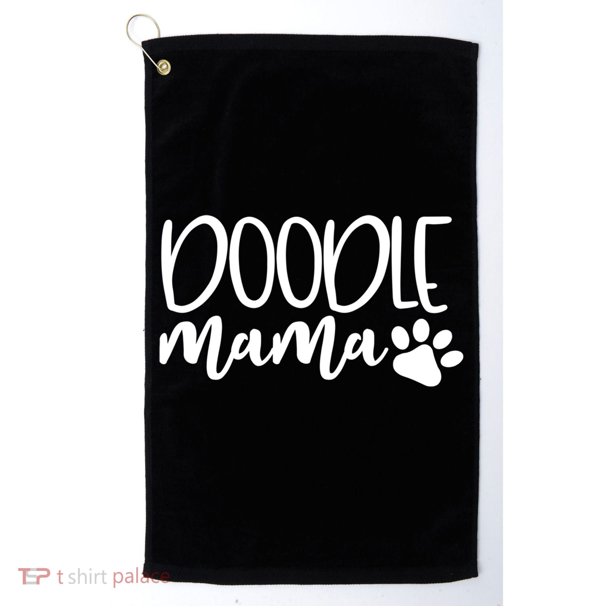 Wo Doodle Mama Gift Dog Paw Goldendoodle Mom Gift Golf Towel