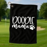 Wo Doodle Mama Gift Dog Paw Goldendoodle Mom Gift Golf Towel thumb 1