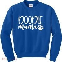 Wo Doodle Mama Gift Dog Paw Goldendoodle Mom Gift Kids Sweatshirt thumb 0