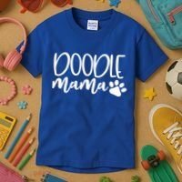 Wo Doodle Mama Gift Dog Paw Goldendoodle Mom Gift Kids T-Shirt thumb 3