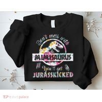 Womens Don't Mess With Mimisaurus You'll Get Jurasskicked Mimi Dino Sweatshirt thumb 2