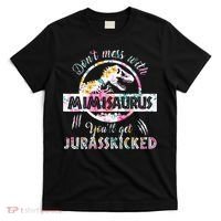 Womens Don't Mess With Mimisaurus You'll Get Jurasskicked Mimi Dino T-Shirt thumb 0