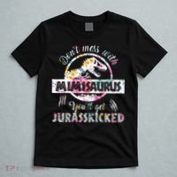 Womens Don't Mess With Mimisaurus You'll Get Jurasskicked Mimi Dino T-Shirt thumb 5
