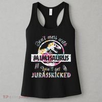 Womens Don't Mess With Mimisaurus You'll Get Jurasskicked Mimi Dino Women's Tank Top thumb 3