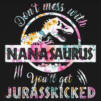 Womens Don't Mess With Nanasaurus You'll Get Jurasskicked Nana Dino Ornament thumb 1