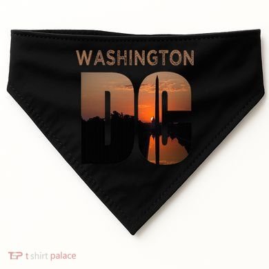Washington Dc Monument Skyline Art Vacation Souvenir USA-Made Doggie Bandana