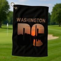 Washington Dc Monument Skyline Art Vacation Souvenir Golf Towel thumb 1