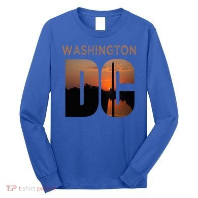 Washington Dc Monument Skyline Art Vacation Souvenir Long Sleeve Shirt
