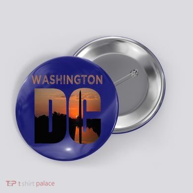 Washington Dc Monument Skyline Art Vacation Souvenir Button