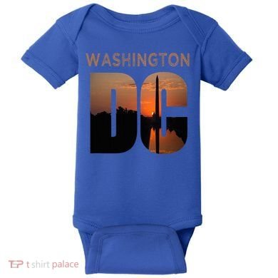 Washington Dc Monument Skyline Art Vacation Souvenir Baby Bodysuit