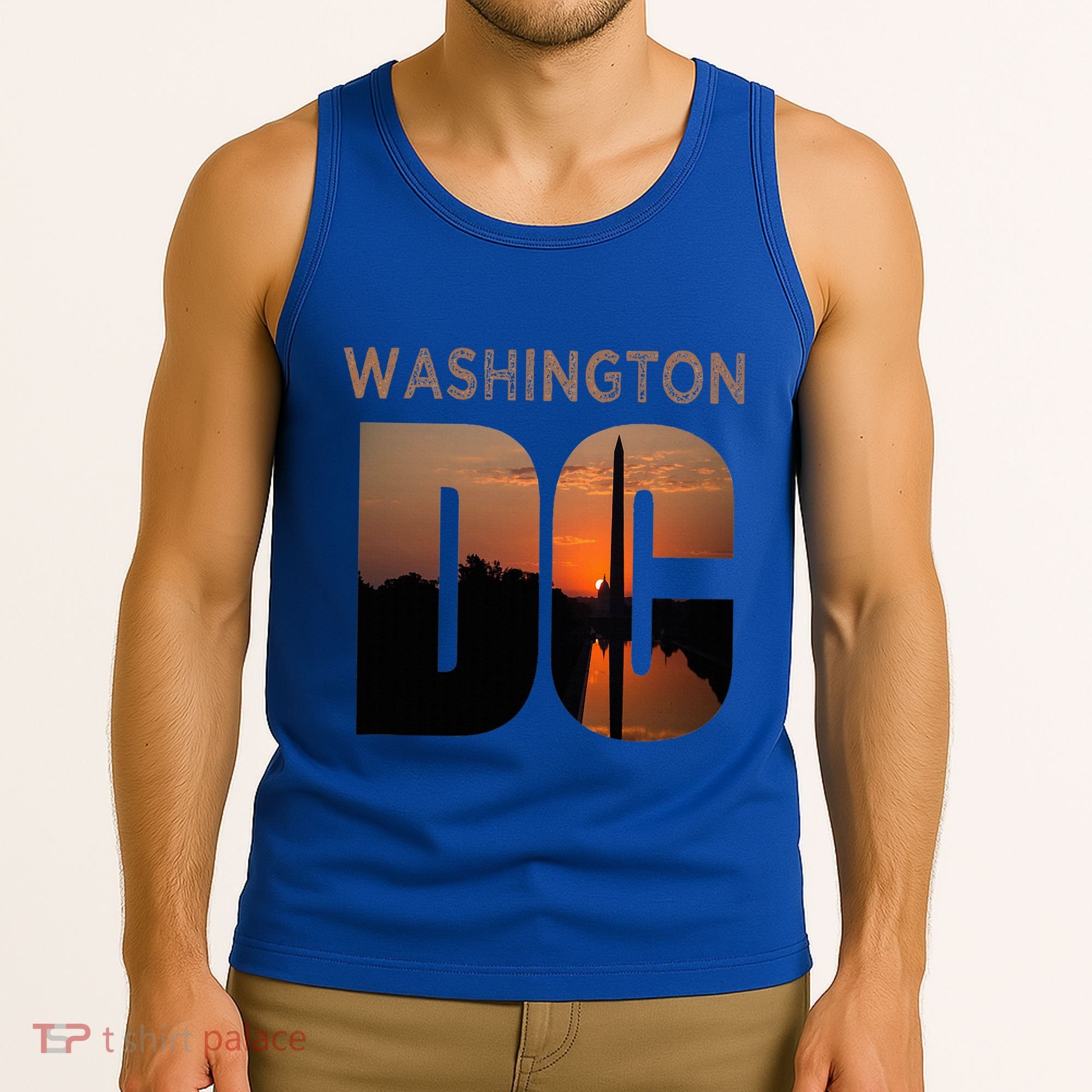 Washington Dc Monument Skyline Art Vacation Souvenir Tank Top