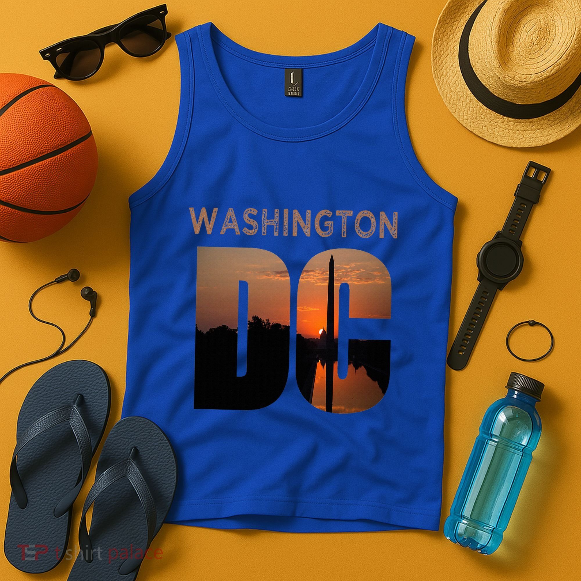 Washington Dc Monument Skyline Art Vacation Souvenir Tank Top