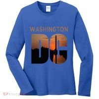 Washington Dc Monument Skyline Art Vacation Souvenir Women's Long Sleeve Shirt thumb 0
