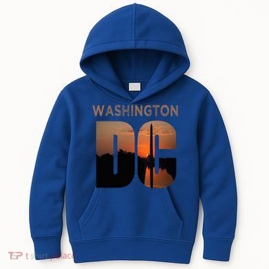 Washington Dc Monument Skyline Art Vacation Souvenir Kids Hoodie