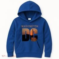Washington Dc Monument Skyline Art Vacation Souvenir Kids Hoodie thumb 0